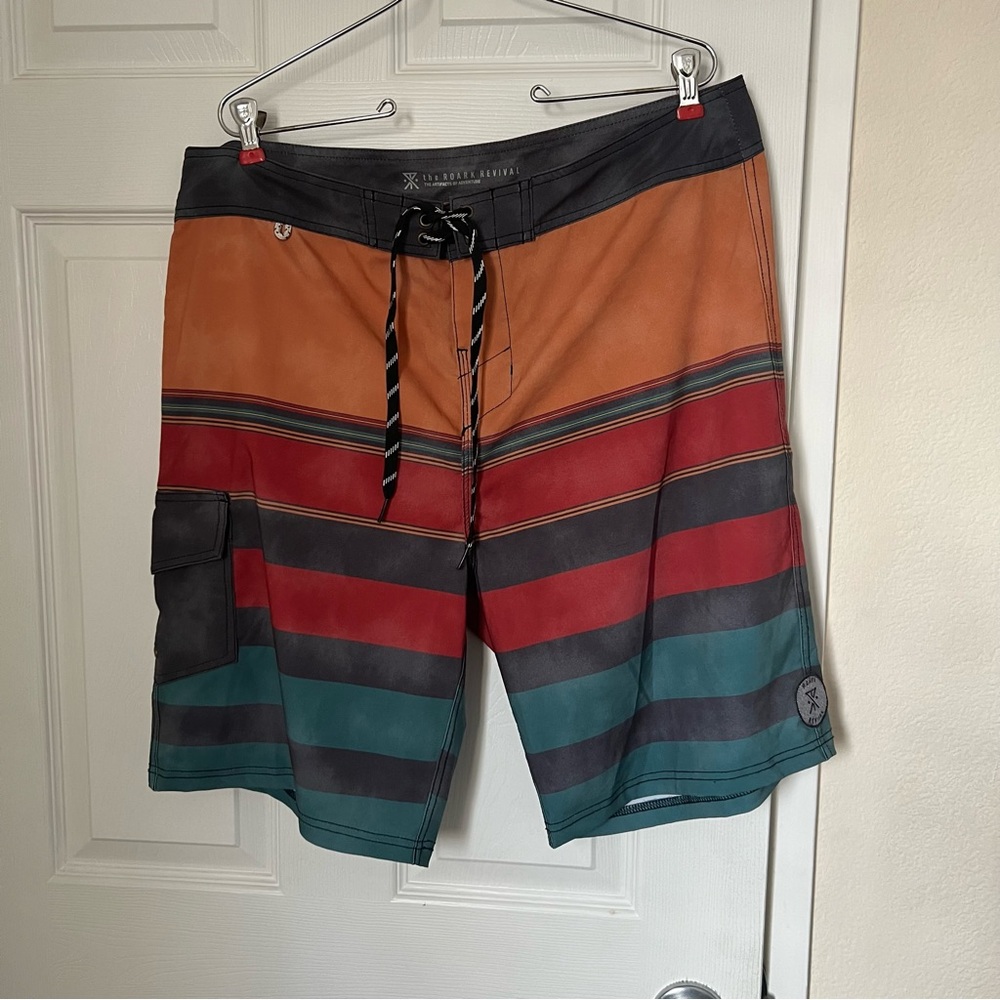 Roark Revival Men's Swim Board Shorts Polyester/Spandex Size 36